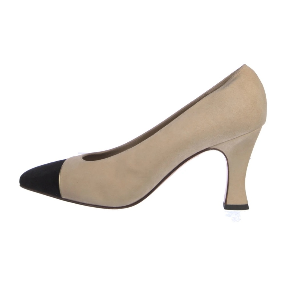 ST. JOHN Suede Colorblock Pattern Pumps Neutrals Pumps